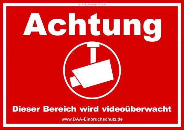 Aufkleber videoüberwacht